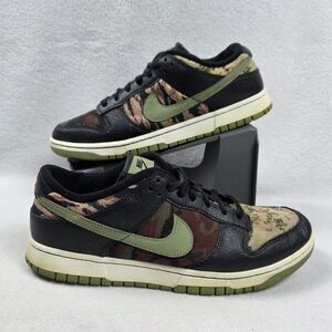 Nike Dunk Low Crazy Camo Sneakers Men's Size 11 Black Camouflage Shoes DH975-001